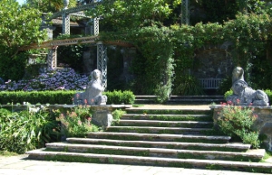 The Spinxes on either side of the steps leading to the Lower Rose Terrace, 11 Aug 09
